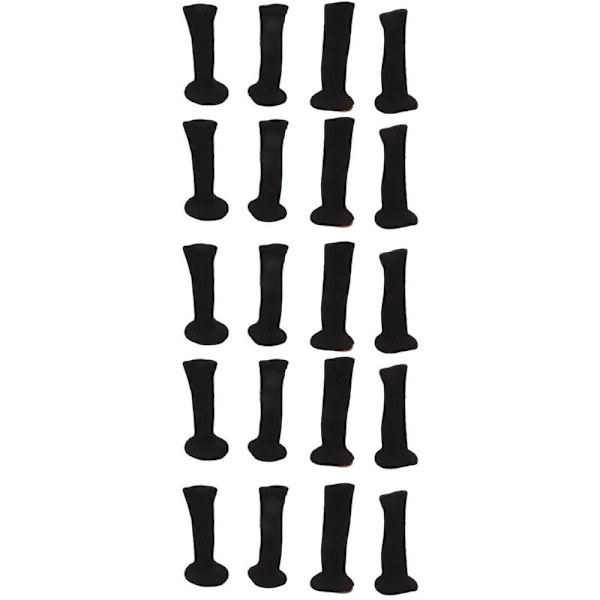 20 stk. Elastiske polyester filt bordben beskyttende cover stolben gulvbeskytter cover til hjemmet (ren sort)