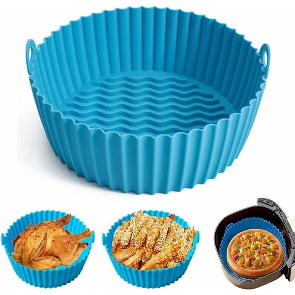 Kitchen and cooking accessories，Air Fryer accessory，air fryer mold,Air Fryer Silicone Pot Basket,Reusable in microwave ovens, steam cookers-1pcs (BL