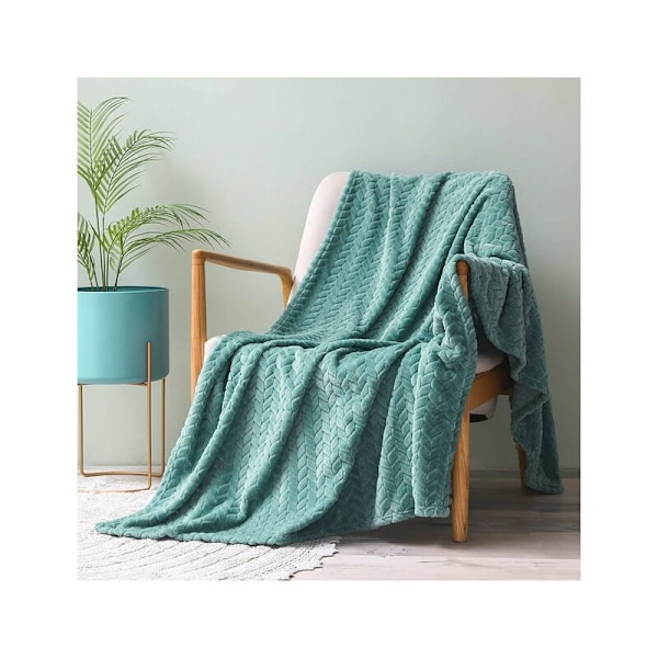 Superpehmeä flanellipatja, korkealaatuinen mikrokuitu, Celadon 127 x 178cm, lämmin ja mukava, sopii kaikkiin vuodenaikoihin