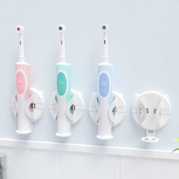 4PCS Toothbrush Organizers, Electric Toothbrush Holder with Automatic Gravity Sensor, Adhesive Toothbrush Holder, White