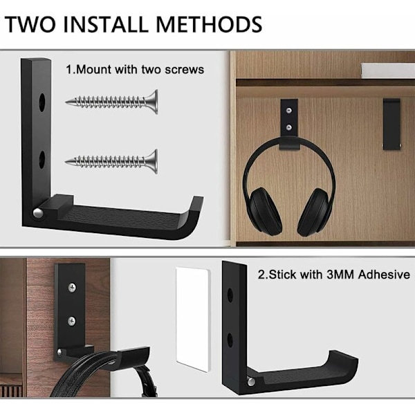 Fällbar Hörlurshängare, Hållare Montering Aluminium Headsetkrok ￡Fällbar Gaming Headset Hängare Montering Universal Aluminium Justerbar Headset Sta