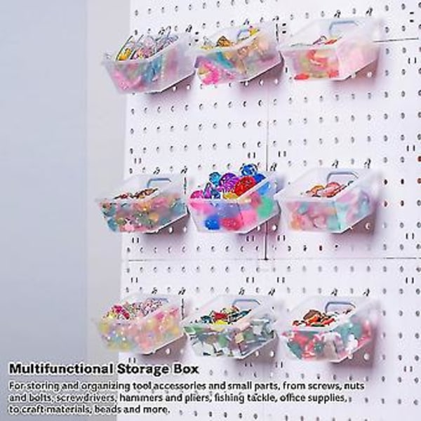 12 Osainen Pegboard-laatikko -setti - Pegboard-laatikot koukuilla - Pegboard-tarvikkeet Penkkilaatikko
