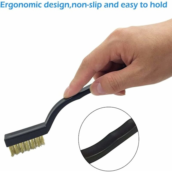 Mini stålborste set rengöringsset nylon stålborste mini stålborste set koppar stålborste set svets stålborste 7 st