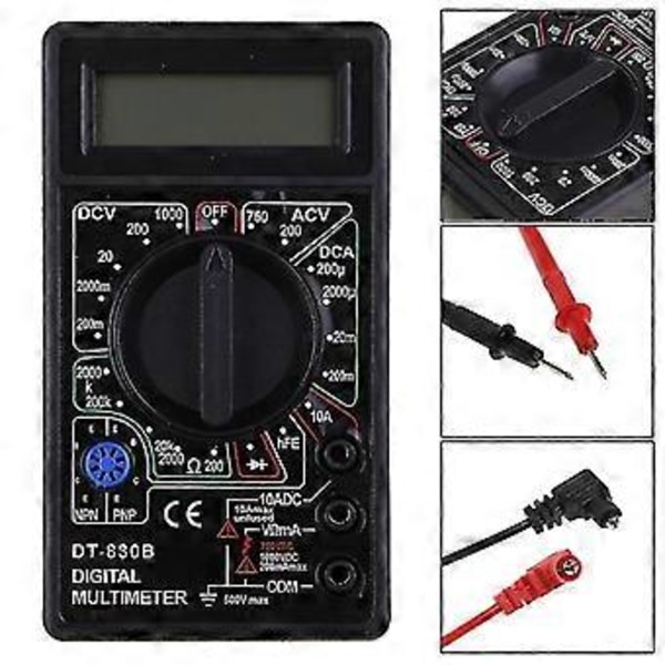 DT-830B Multimeter LCD Auto Range Digital Voltmeter Ohmmeter Volt Tester