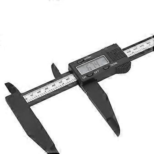 0300mm/12 tommer LCD Digital Skydelære Carbon Lineal Vernier Skydelære med Lang Kæbe Måleværktøj