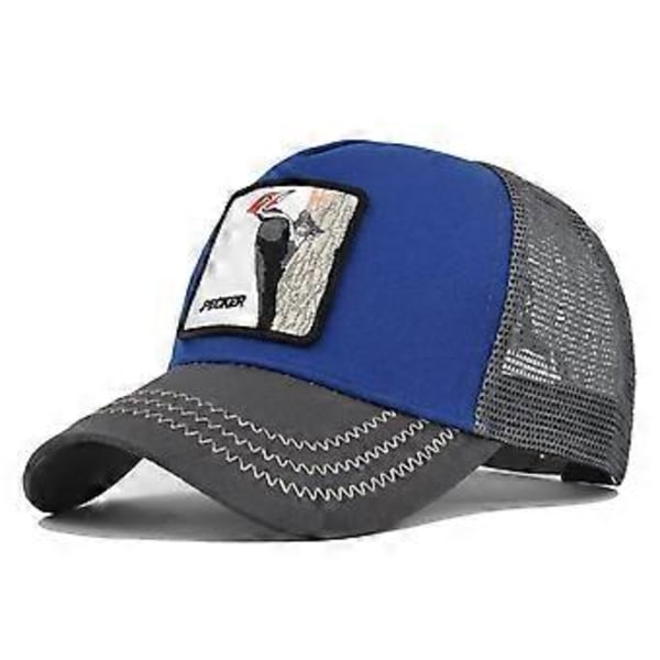 PECKER Broderad Baseballkeps Hackspett Patch Broderad Keps Mesh Keps Böjd Skärm Solskydd
