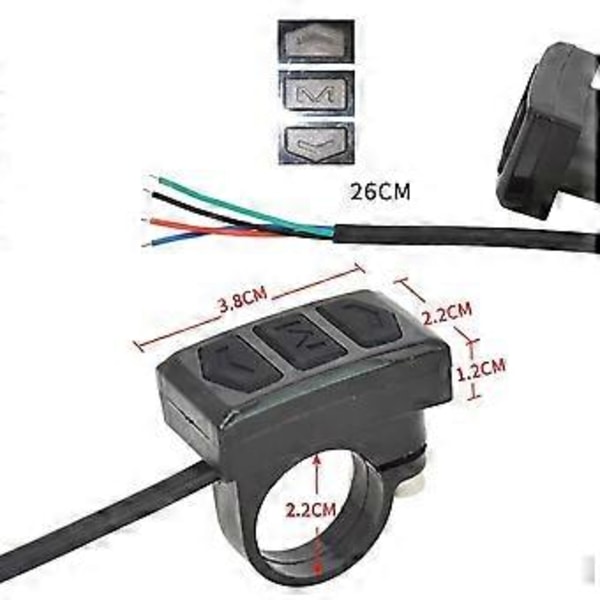 Elektrisk Cykel Strömbrytare Kontrollknapp Styrfäste Delad Mätare Strömbrytare Knapp för LCD Mätare E-Bike Tillbehör