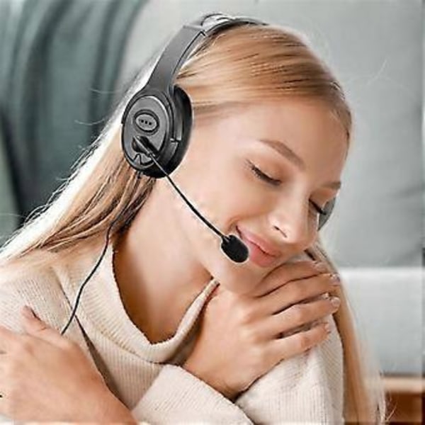 Puhelinkeskuskuulokkeet stereokuulokkeet melua vaimentavalla mikrofonilla Zoom Skype -puhelukeskukseen kotitoimistoon podcastiin