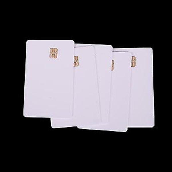 Nytt 5-pack Iso Pvc Ic Med Sle4442 Chip Blankt Smartkort Kontakt Ic Kort Säkerhet Vit