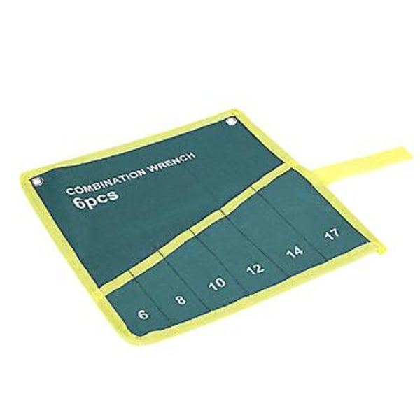 Multi Pocket Canvas Rulle Op Værktøjsopbevaring Taske Skruenøgle Tang Nøgleholder Organizer (6 Lommer)