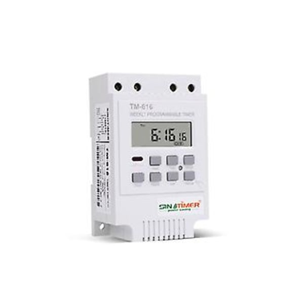 Digitaalinen elektroninen ajastinkytkin 220V 30A DIN-kiskoon asennettava 17 asetusta 7 päivän viikoittain ohjelmoitava releohjain