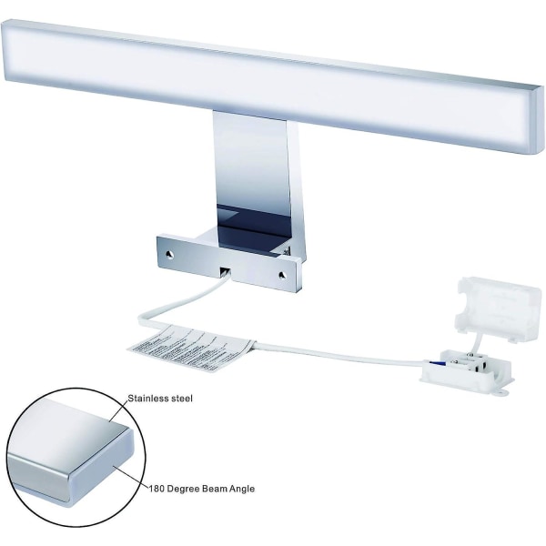 LED-spegellampa, 10 W badrumsspegellampa 820 lm 50 cm neutralvit 4000 K, IP44 230 V, 3 i 1 krom-nickel-legeringsstål LED-skåpsbelysning, pr