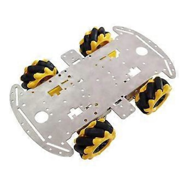 Smart Robotbilsett Firehjuls Smart Mecanum Hjul Enkeltlags Aluminium Legering Bilchassis DIY Monteringssett