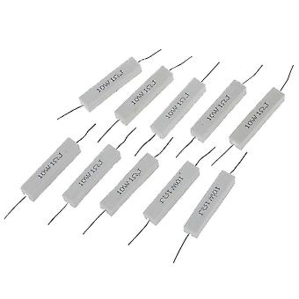 10 stk. Trådkeramisk cement eller 1 Ohm 5% 10w Watt
