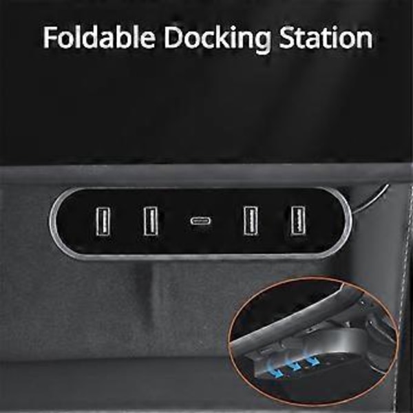 Dockningsstation HUB för Model Y Under Skärm 4 USB Shunt Adapter Laddare Splitter Förlängningstillbehör