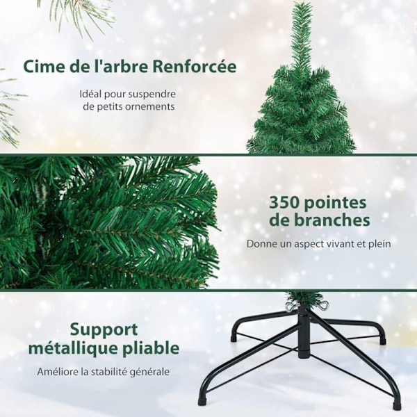 Kunstig juletræ til juledekoration PVC-materiale med metalfod Naturgrøn (1,5 m)