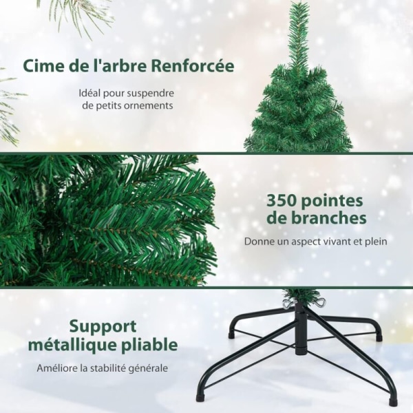 Kunstig juletre for juledekorasjon PVC-materiale med metallbase Naturgrønn (1,5 m)