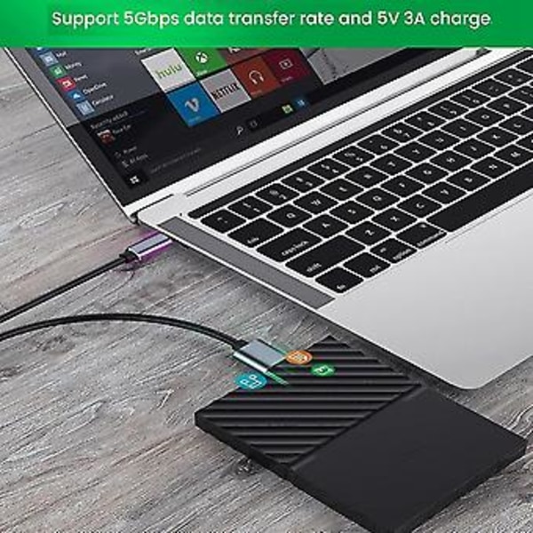 5gbps Usb Type C Til Micro-b 3.0 Kabel 3a Micro-b Ledning, 0.5m