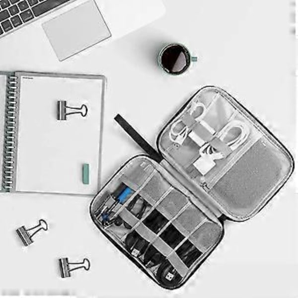 Elektronikk Tilbehør Organizer Veske, Universal Reiseveske for USB-kabel, SD-kort, Lader Harddisk (svart)