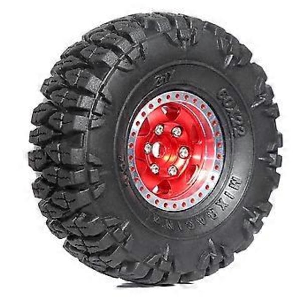 4st 60mm 1.0In Metall Beadlock Hjul Däck Set för 1/18 1/24 RC Crawler Bil TRX4M SCX24 AX24 FCX24 Uppgraderingsdelar Svart