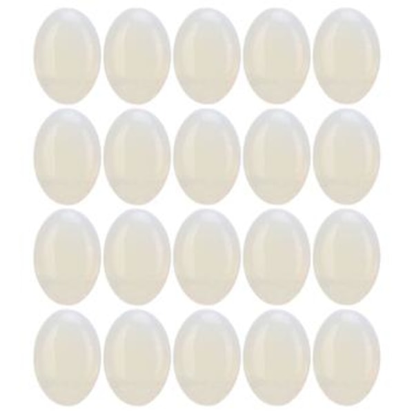 20 st Opal Oval Cabochon Stenar - Släta Flatback Pärlor för DIY Smyckestillverkning