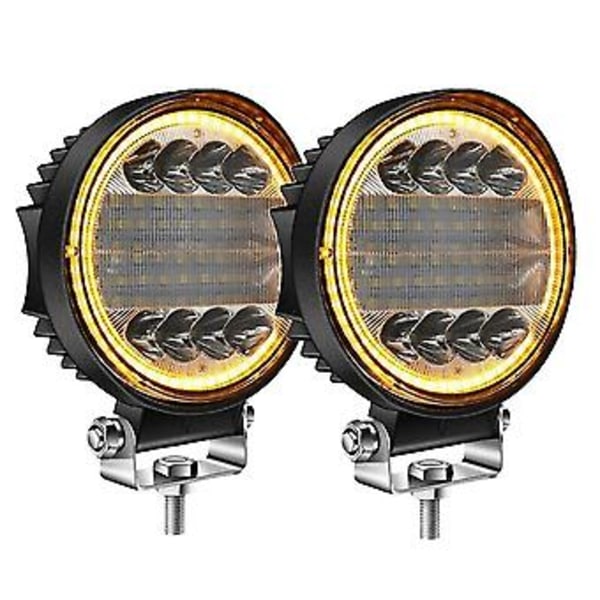 2x 4 Tommer 200w Led Combo Off Vei Kjørelys Gul Tåkelys