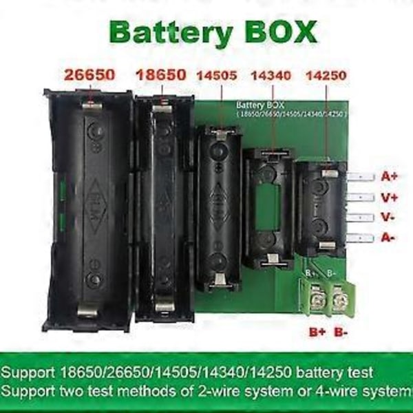 Batteritester Case 4 & 2-leder Terminal 18650 26650 14505 14340 1425 Batteri Case Holder Test Opbevaringsboks til DL24P