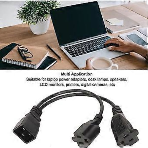 IEC320-C14 Hane till Nema 5-15R+ 5-20R Hona Strömförsörjningsomvandlare Kabel Sladd