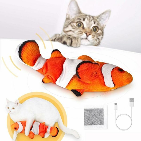 Cat Toys, Realistic Electric Fish Catnip Toys, Interactive Plush Cat Toys - Kicker Toy for Cats Kitten