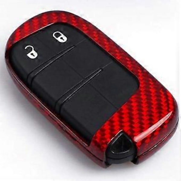 Rött Kolfiber Nyckelfodral för Grand SXT GT Smart Bil Fjärrnyckel