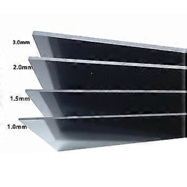 3K Kulfiberplade 125mm x 75mm x 2MM Tykkelse Ren Kulfiberplade