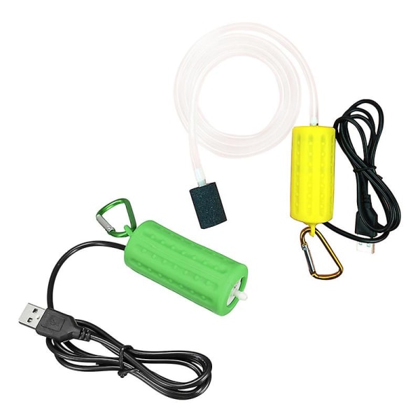2 setin USB miniilmastuspumppu ilmapumppu akvaarioilmastin Ultra hiljainen mini akvaario Go Fishing Oxygen