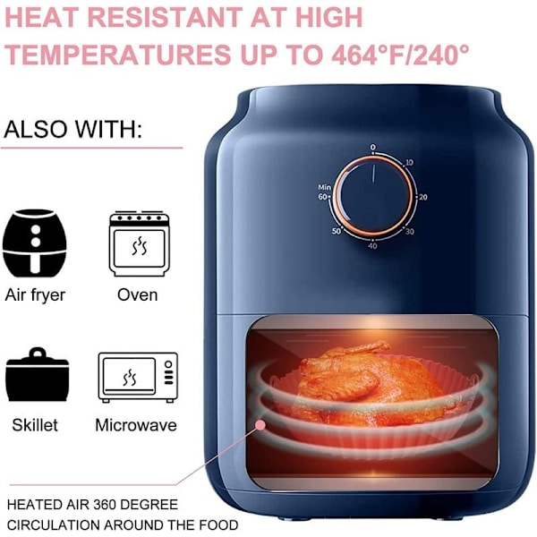 Kök och matlagningstillbehör, Air Fryer-tillbehör, air fryer-form, Air Fryer Silikonkruka Korg, Återanvändbar i mikrovågsugnar, ångkokare-1st (Gr