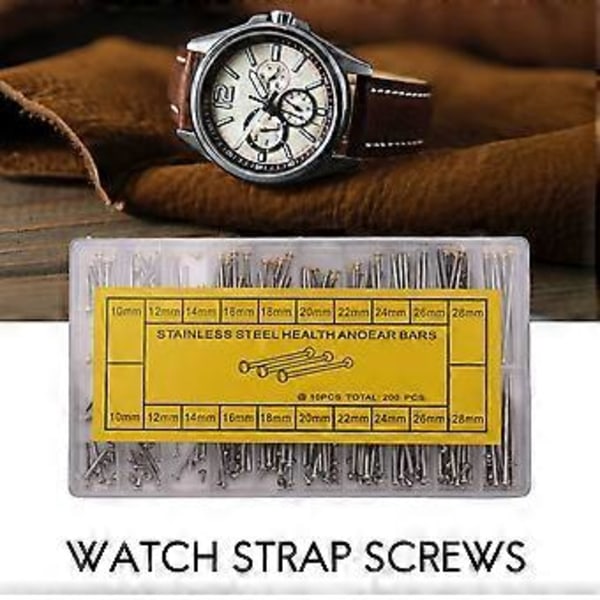 1 Låda Klockreparationsverktyg Set Kit Klockarmbands Skruvar Sortiment Rör Friktionsstift Lås Remmar Armband Nitar Ändar 10Mm-28Mm