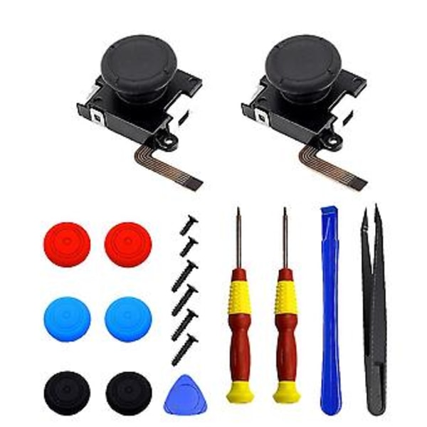 2-pakning Joycon Joystick 3d Tommelspak Erstatningssett Inkluderer Skrutrekkere Tommelspak C
