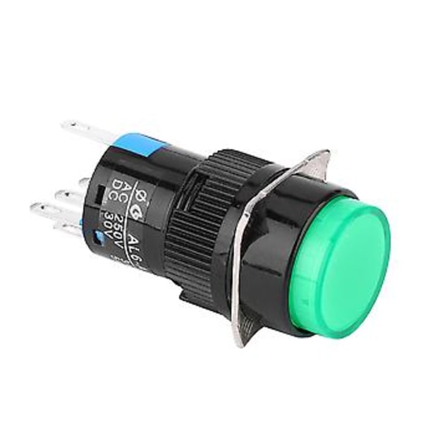 5 st Tryckknappsbrytare Rund med 24V Lampa för Automationsutrustning Grön/Röd LA16‑11DZ AL6‑A