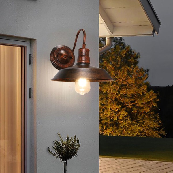 Vintage industriell vägglampa kreativ gåshals vägglampa rost inomhus vägglampa