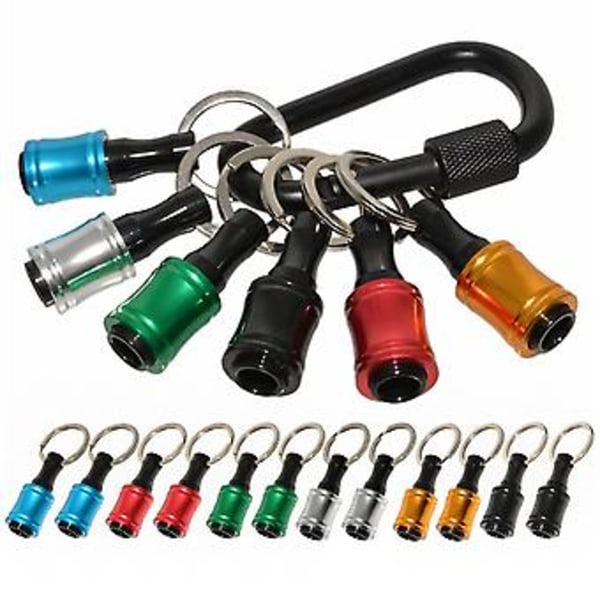 12 stk. 1/4 tommers sekskantbits holder nøkkelring, nøkkelringforlenger skrutrekkerbitsholder sokkel Ad