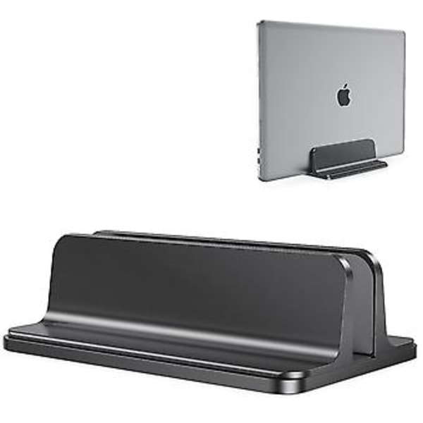 Vertikal Justerbar Laptop Stand, aluminium Macbook Stand Sort