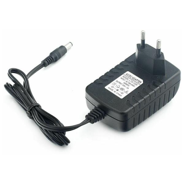 Sovitin, muuntaja - virtalähde EU-pistoke 12V, max 2A - sopii LED-nauhoihin