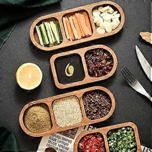 Rektangulär bricka i massivt trä, kryddbricka, frukostmat, sushi, bröd, dessert, såsbricka, köksmiddags kryddbricka A