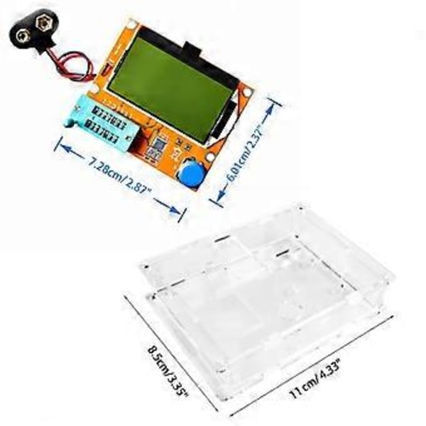 Klar akryl kasse til kabinet til LCR-T4 transistor tester ESR SCR/MOS