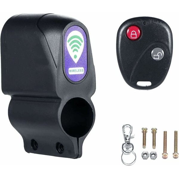 Bike Alarm with Remote, Wireless Vibration Alarm with Remote Control Anti-Theft Alarm MTB Road Bike Motorcycle Vehicle Security Alarm Black