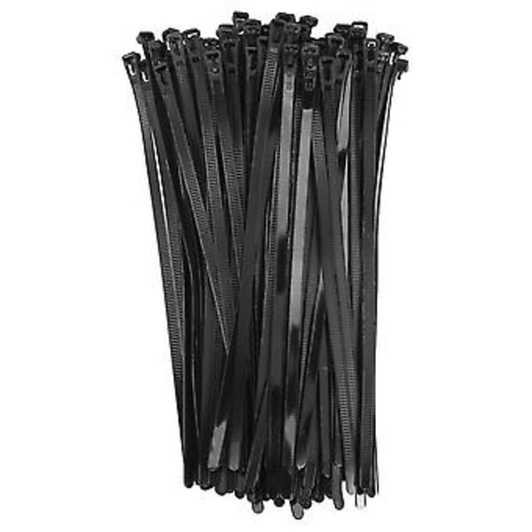 Genanvendelige strips 12 tommer kraftige strips tykke sorte kabelbindere 100lb trækstyrke nylon C