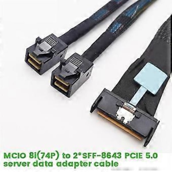 0,8 m Serveradapterkabel Slimesas MCIO 8I til 2xSFF-8643 MINISAS Server Data Multifunksjonell Praktisk Adapterkabel