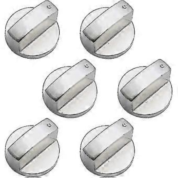 6 st Universal Metall Kontrollknapp Gasspis 6mm Universal Kontrollknapp Spisknopp För Gasspis Spis