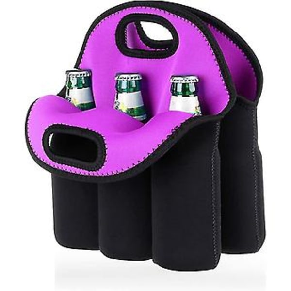 6 Pulloa Erittäin Paksu Eristetty Neopreeni Kantolaukku Olutpulloille, Tutteille, Tölkeille ja Juomille