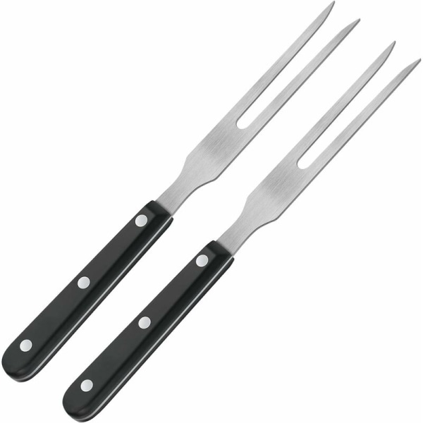 2 Carving Fork Pot Forks Rustfritt Stål Kjøttgaffel med Plasthåndtak 10,6 Tommer Grill Serveringsgaffel Grillgaffel med Svart Håndtak-Fei Yu