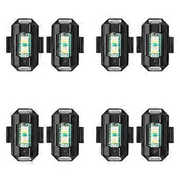 8st Universal LED Flygplans Stroboskop Ljus Motorcykel Anti Kollisions Varningsljus 7 Färger Blinkersindikator