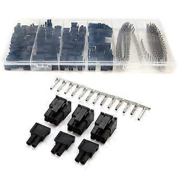 400 st Krymp Hylsor Stiftkontakt + 50 st 5557 8(6+2)P ATX EPS PCI-E Kontakter med Plastlåda